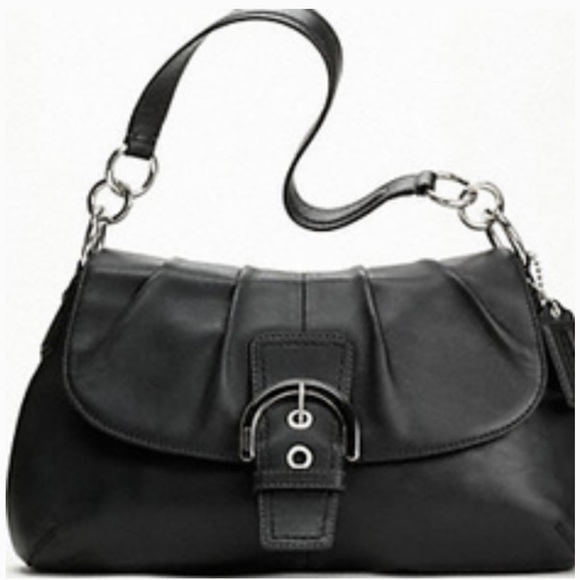 CLASSIC BLACK LEATHER SMALL COACH BAG Style F17217
Coach - Picture 2 of 9